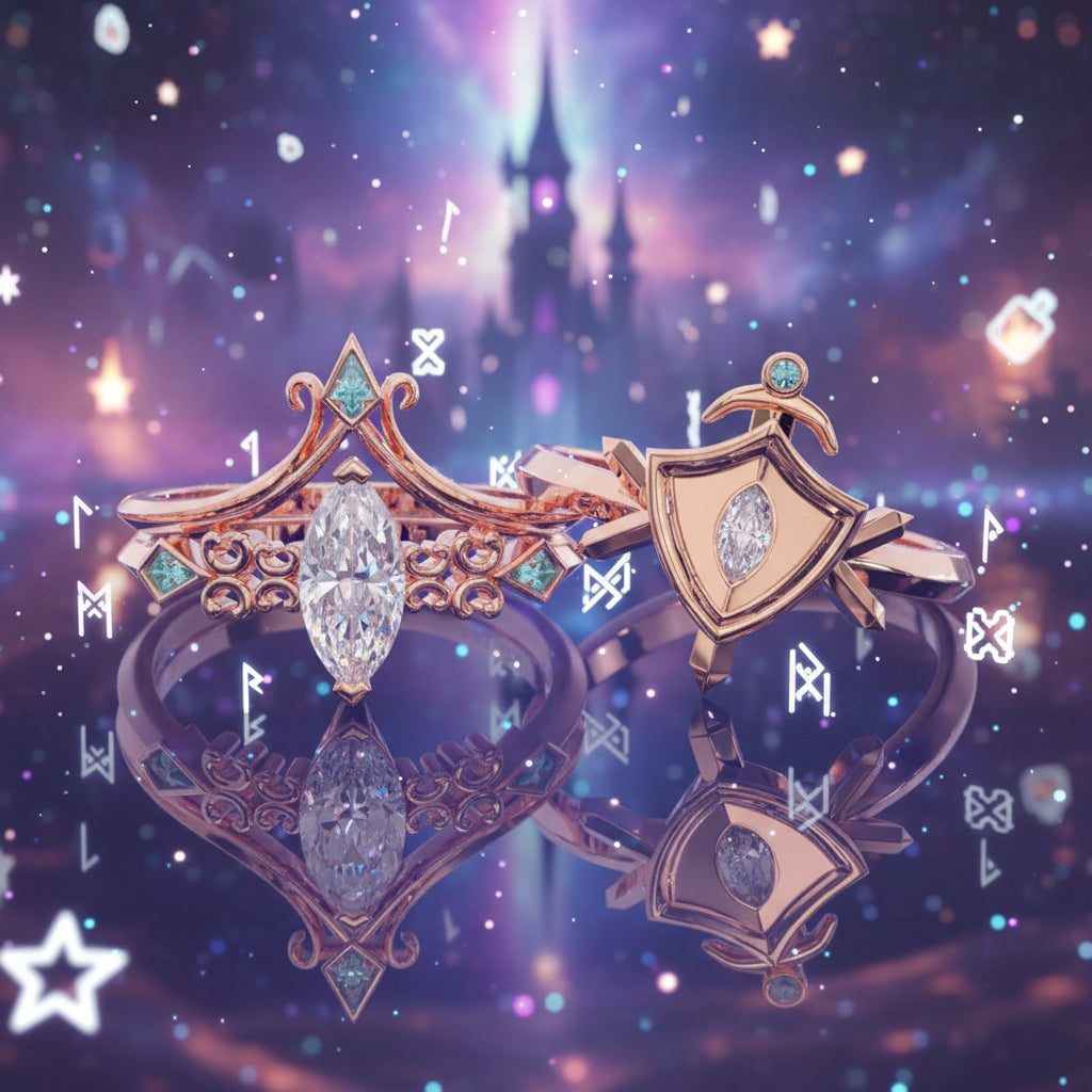 Paladin's Shield Ring (Unisex)- 14k Yellow Gold Video Game Inspired Rings