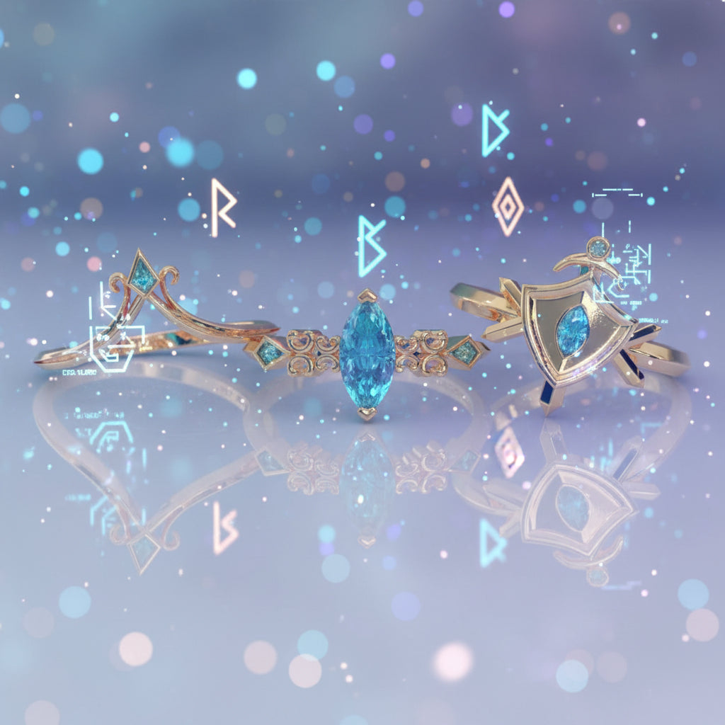 Paladin's Shield Ring (Unisex)- 14k Yellow Gold Video Game Inspired Rings