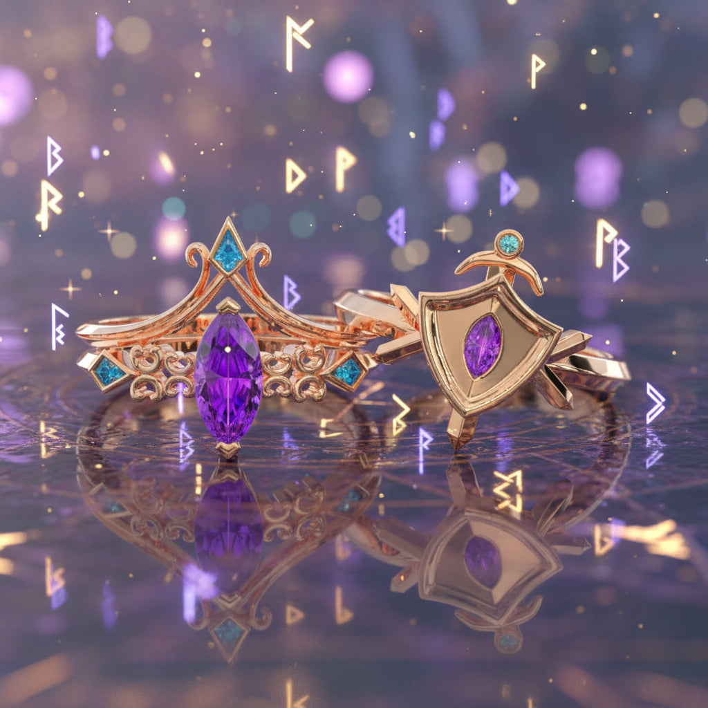 Paladin's Shield Ring (Unisex)- 14k Yellow Gold Video Game Inspired Rings