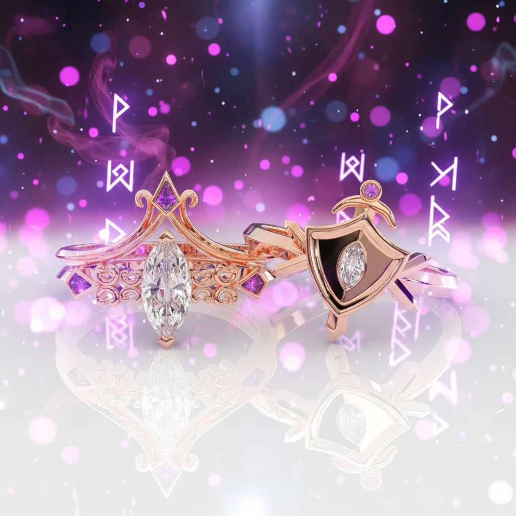 Paladin's Shield Ring (Unisex)- 14k Yellow Gold Video Game Inspired Rings