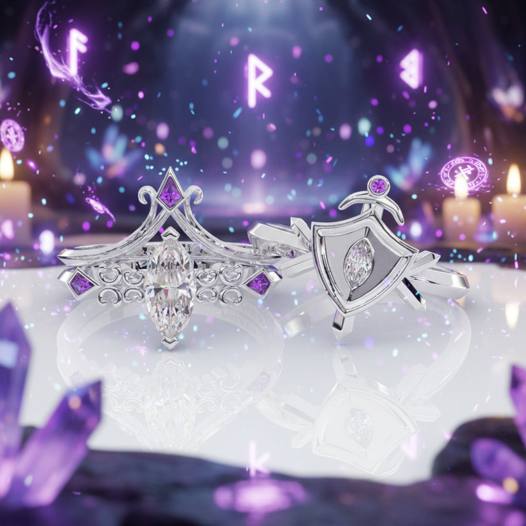 Paladin's Shield Ring (Unisex)- 14k Yellow Gold Video Game Inspired Rings