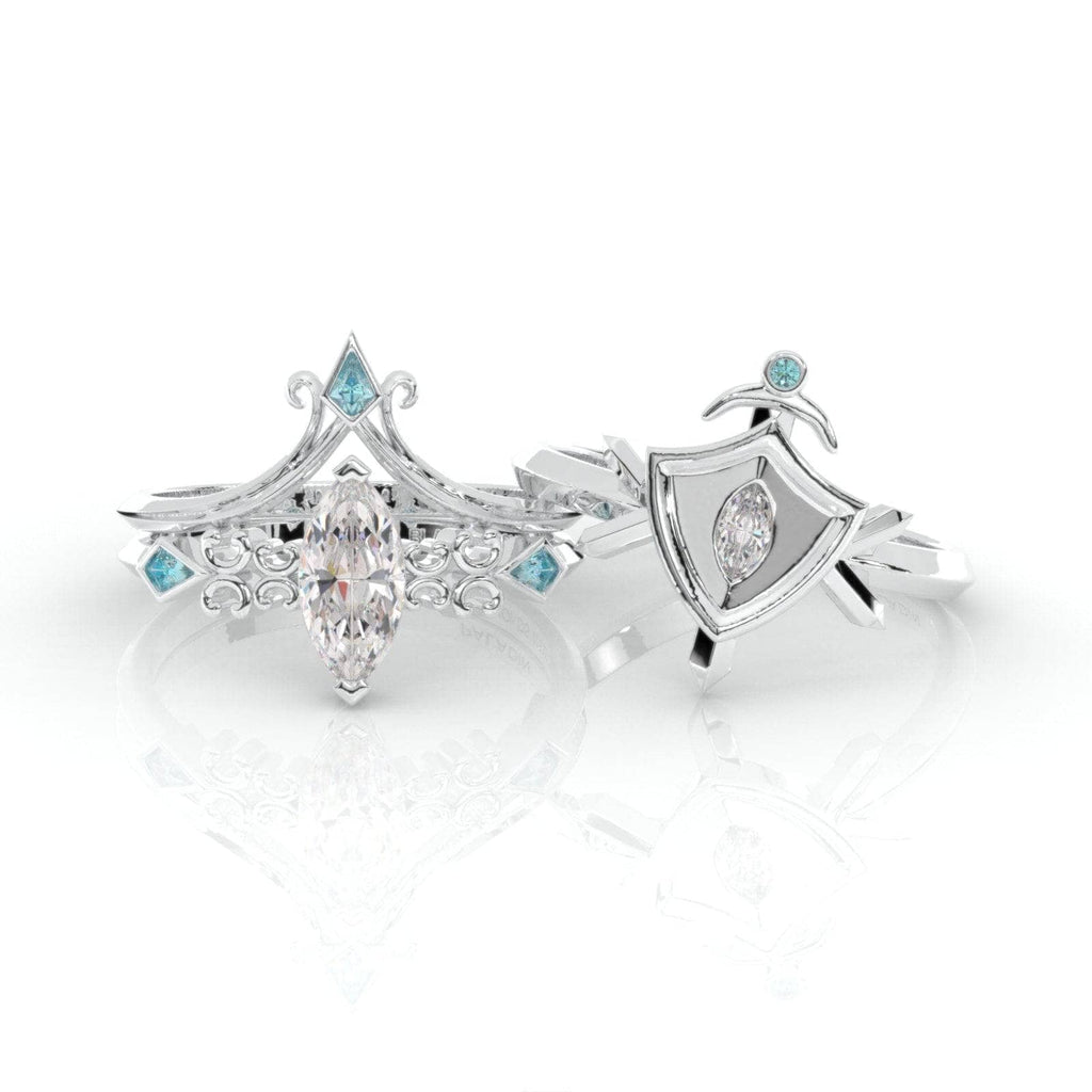Paladin's 2-piece Ring Set (Women)- 14k Yellow Gold Video Game Inspired Rings