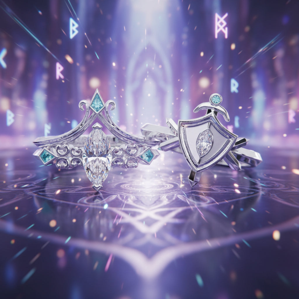 Paladin's Shield Ring (Unisex)- 14k Yellow Gold Video Game Inspired Rings