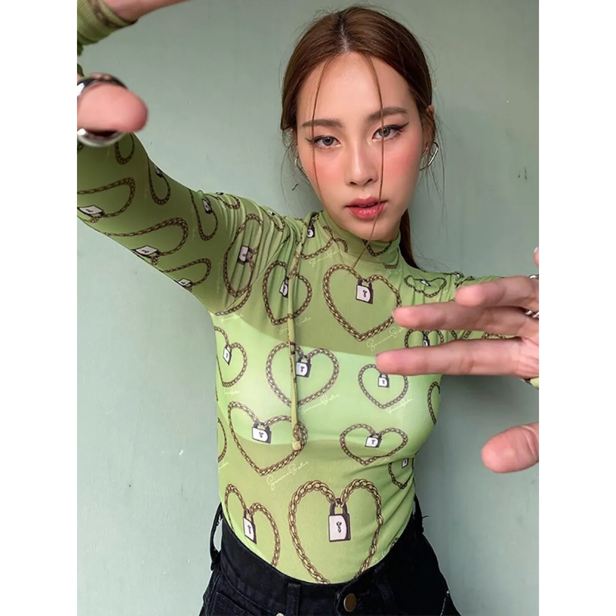 Pastel Gothic Mesh Bodysuit