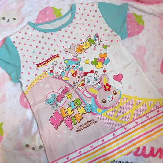 Pastel Kawaii Harajuku Crop Top – Cartoon Print Y2K Aesthetic Tee