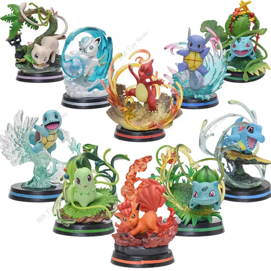 Pokemon Charizard, Squirtle, Bulbasaur, Vulpix Figures