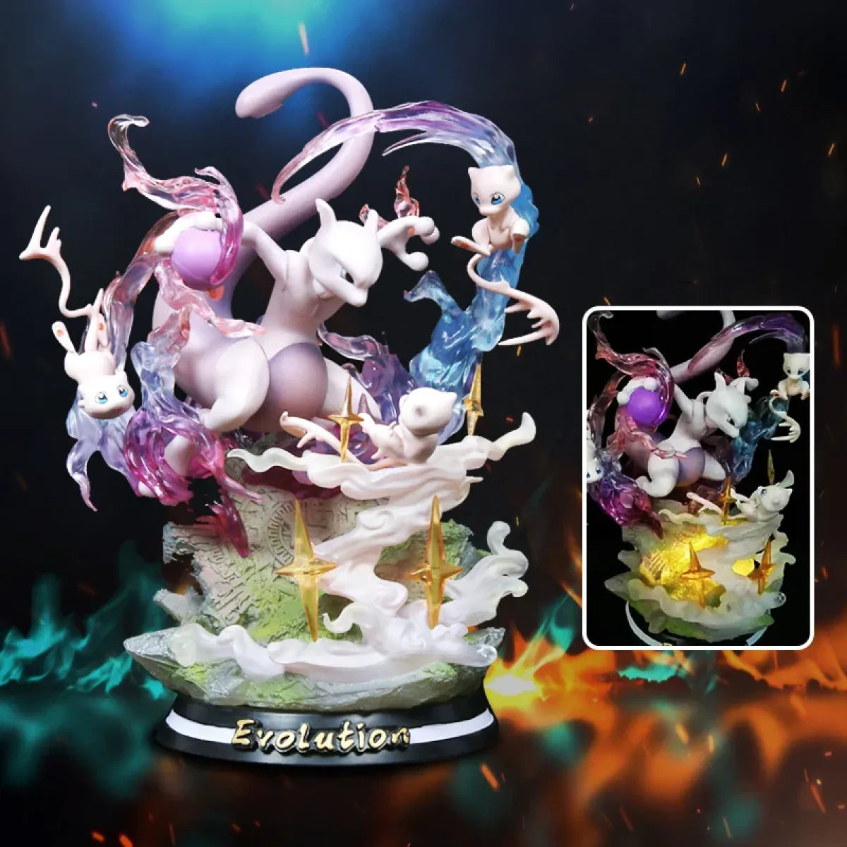 Pokemon Evolution Figures - Charizard, Eevee, Mewtwo, Gengar