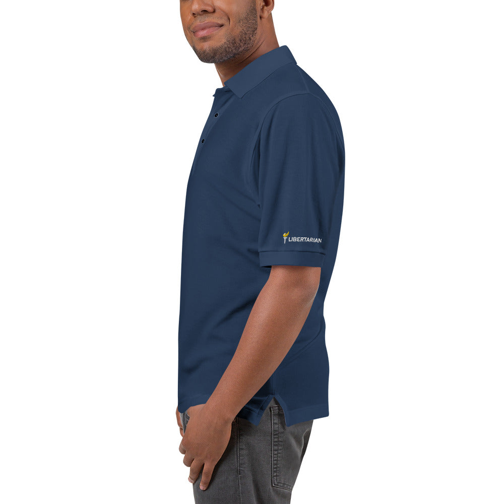 Libertarian Party Torch Men's Premium Polo (Logo on Sleeve)