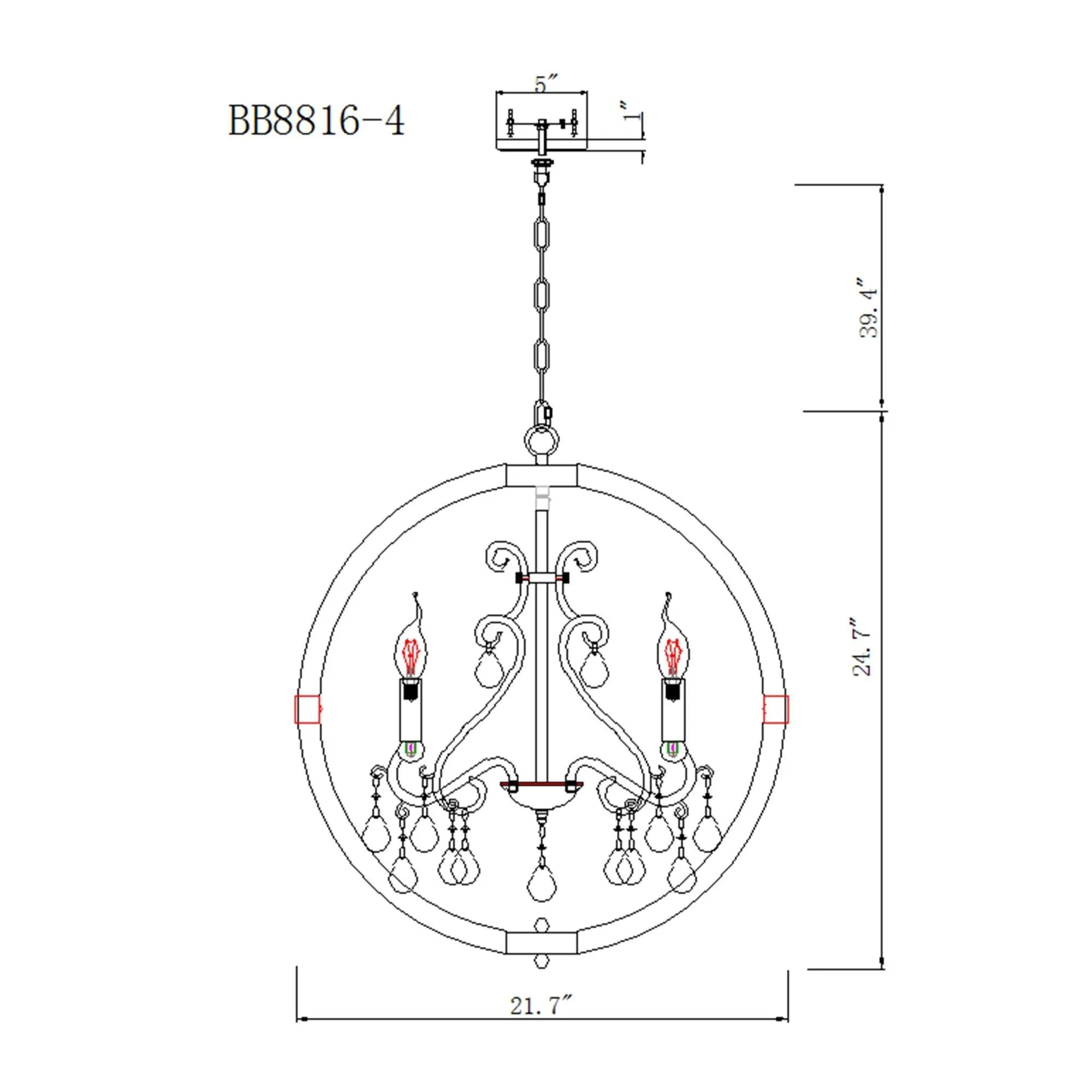 Retha Brown 4-Light Caged Island Pendant Lights