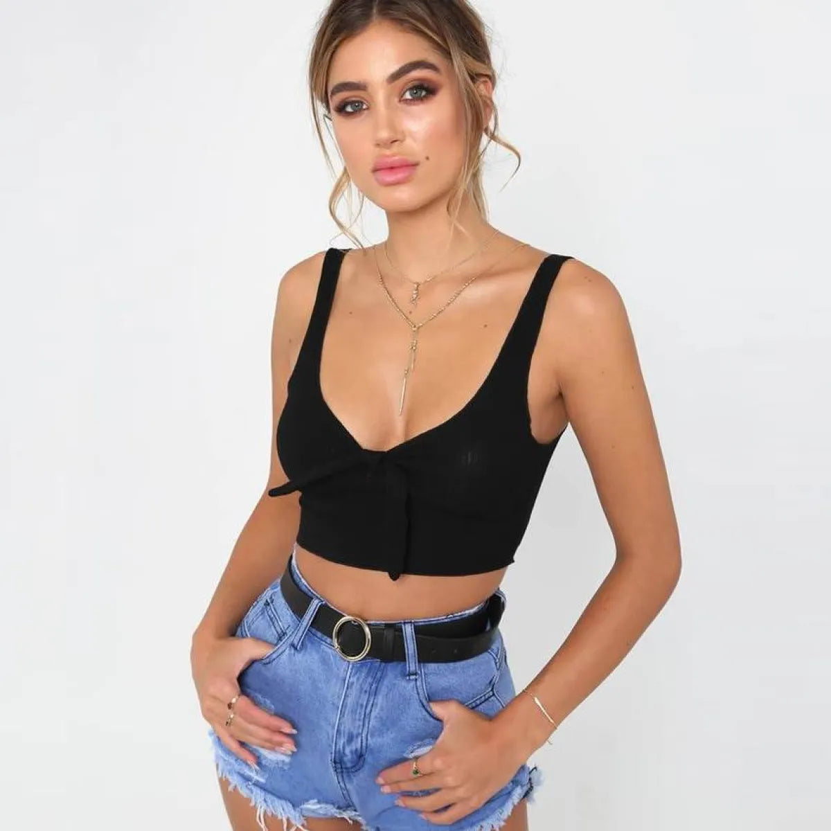 Bow Decorated Crop Top