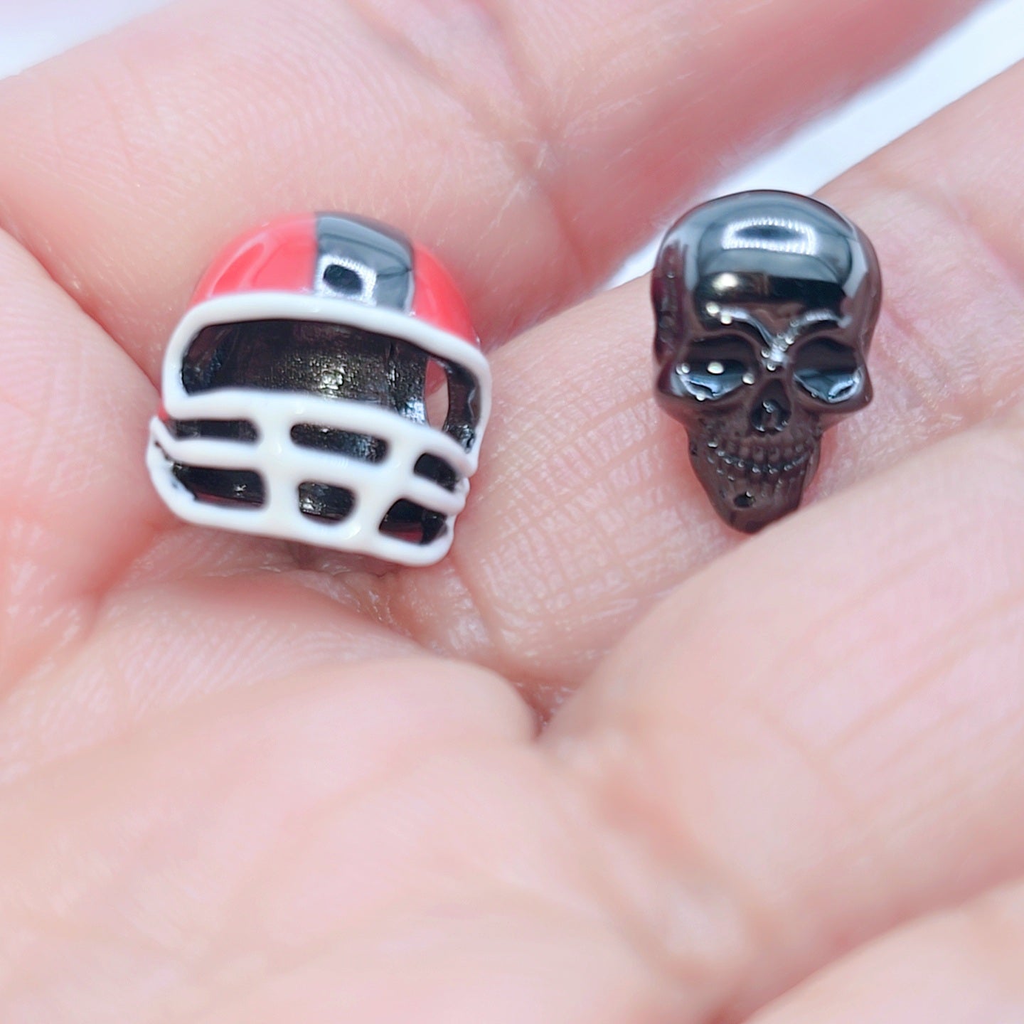 Black Skull and Helmet Gothic DIY Charm