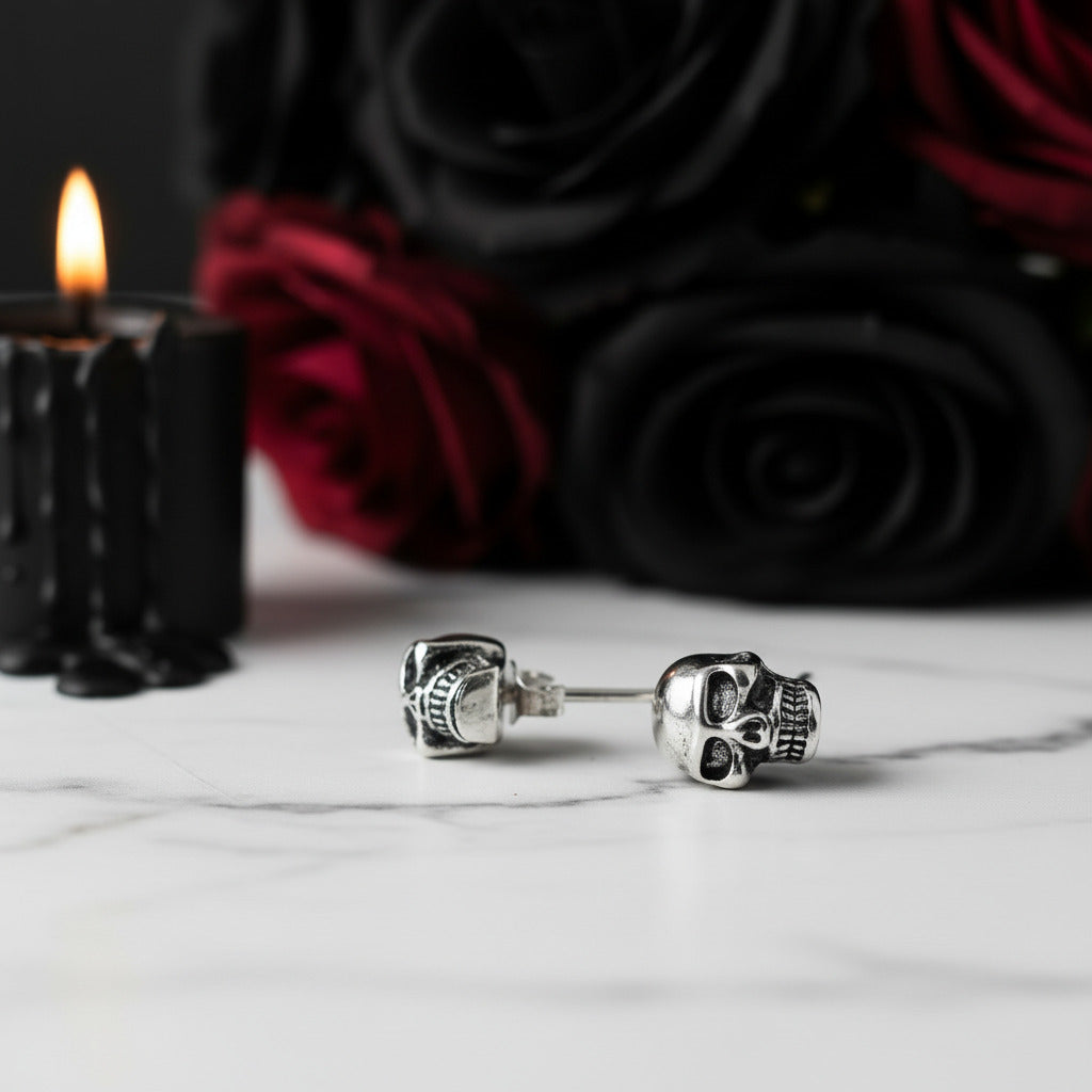 Gothic Skull Stud Earrings