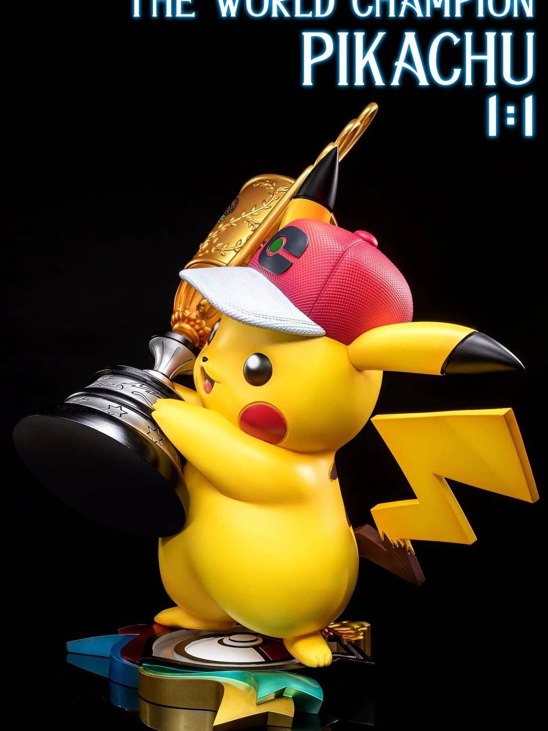 Pokemon World Champion Pikachu Life Size Statue