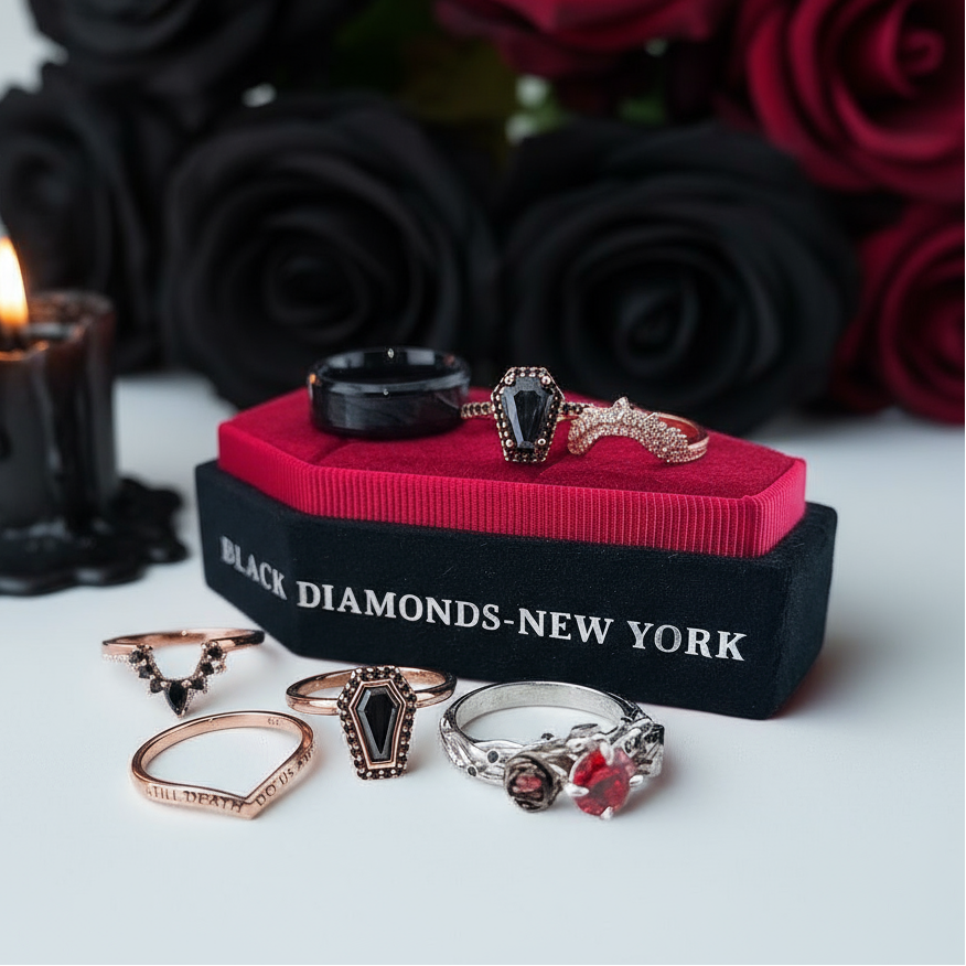 Married Till Buried Personalized Coffin Ring Box