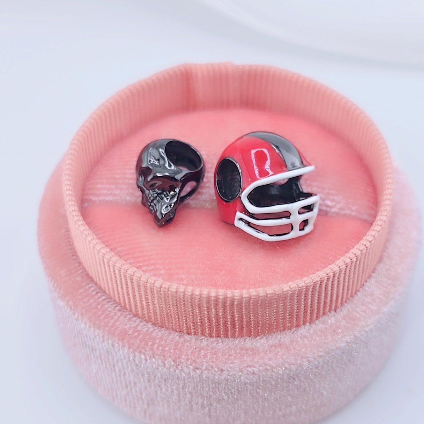 Black Skull and Helmet Gothic DIY Charm