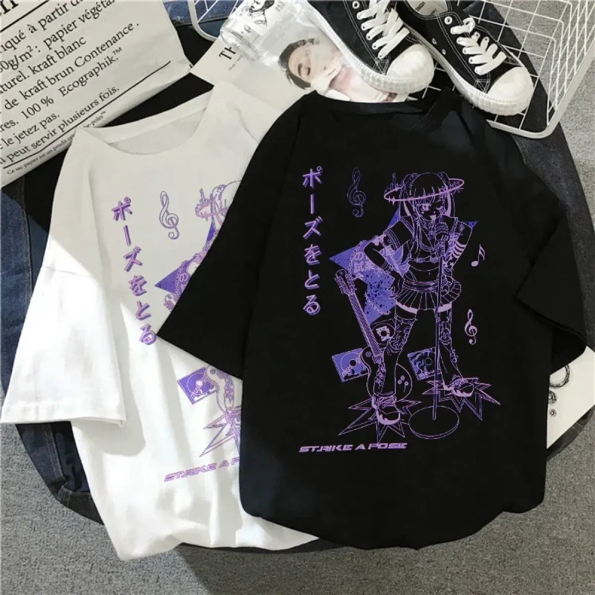 Rockstar Anime Girl Oversized Tee