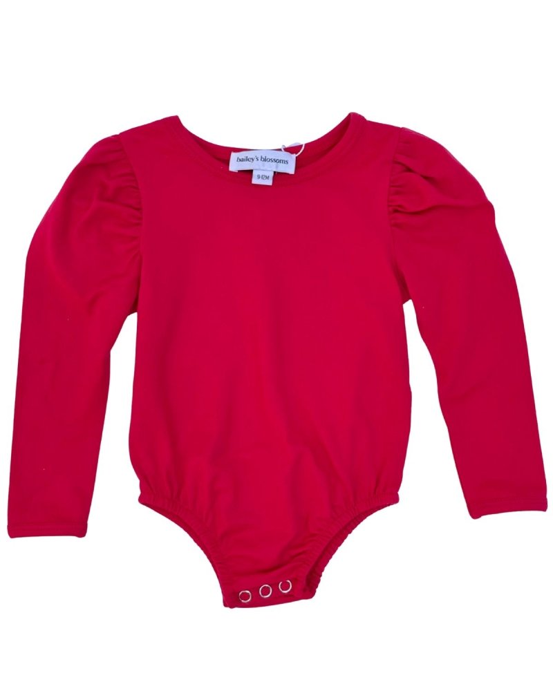 Rosalind Puff Long Sleeve Leotard - Red