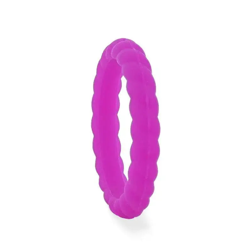 AMETHYST Stackable Twist Silicone Ring for Women Purple Comfort Fit Hypoallergenic by Thorsten - 2mm