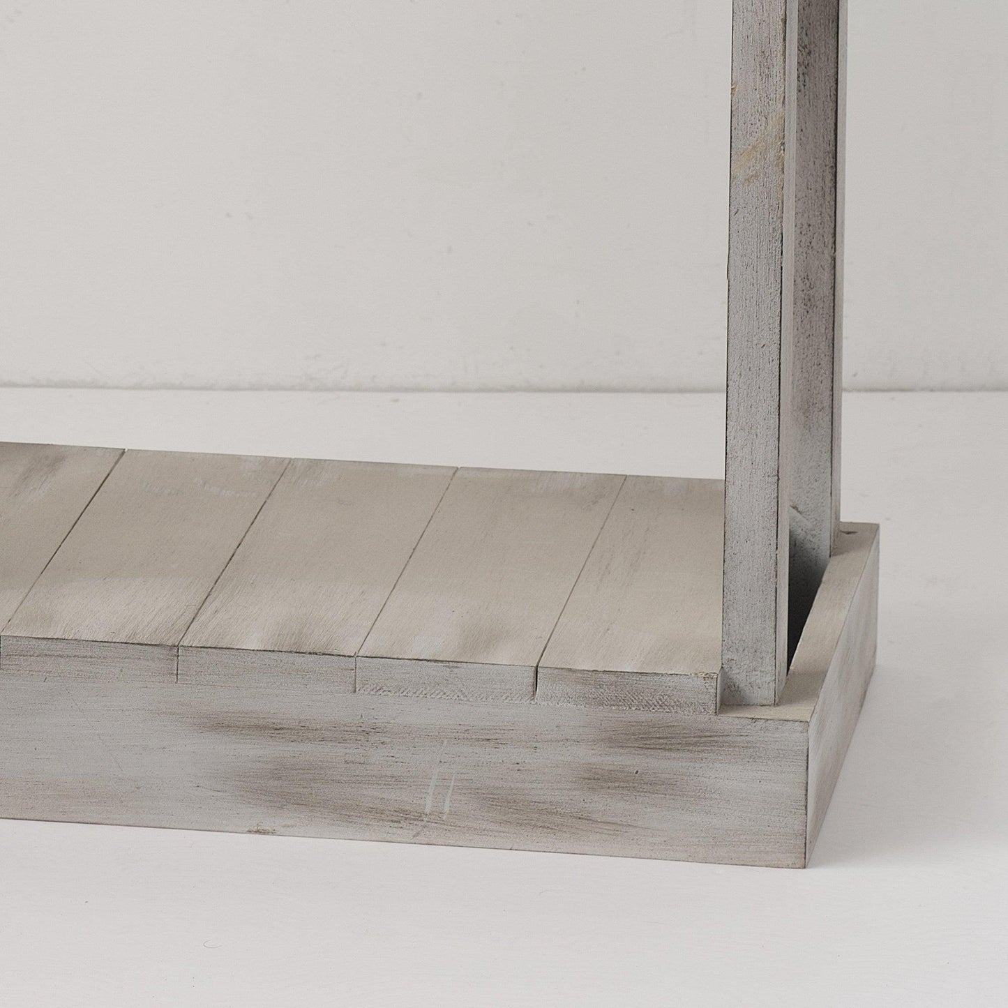 Rustic Wood Square Side Table with Shelf