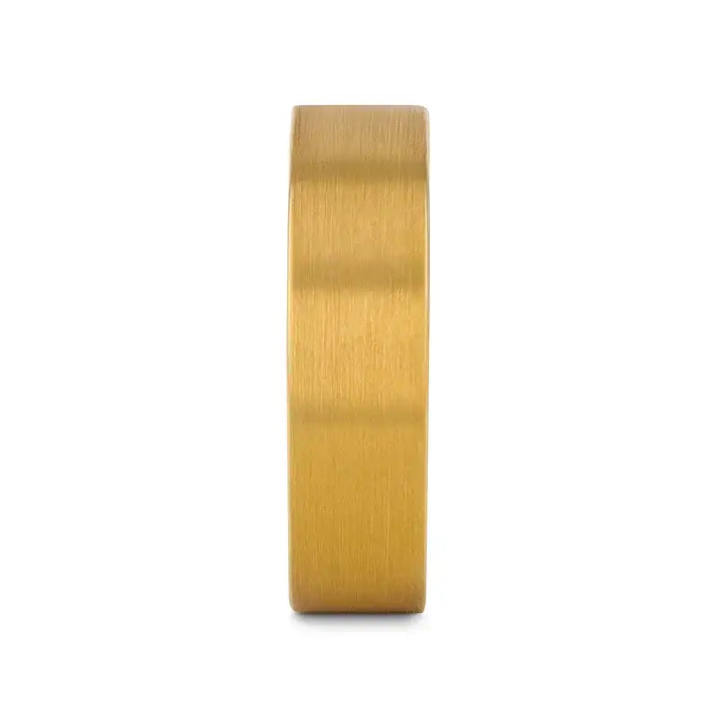 AUDEN Gold-Plated Flat Brushed Tungsten Wedding Ring — 4mm, 6mm & 8mm