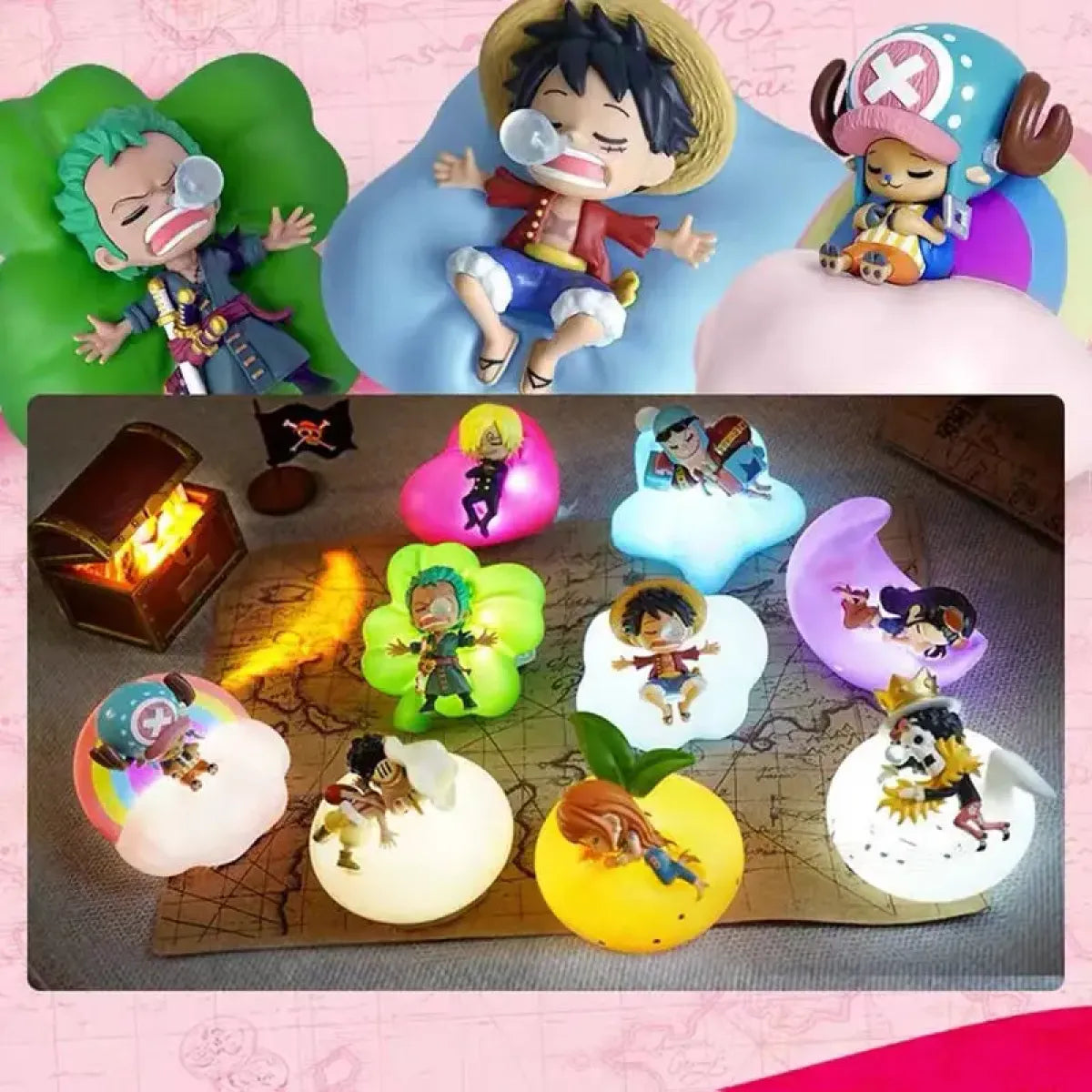 Luffy, Zoro, Nami & Sanji Night Light: Anime Figure Lamp for a Dreamy Bedroom Ambiance