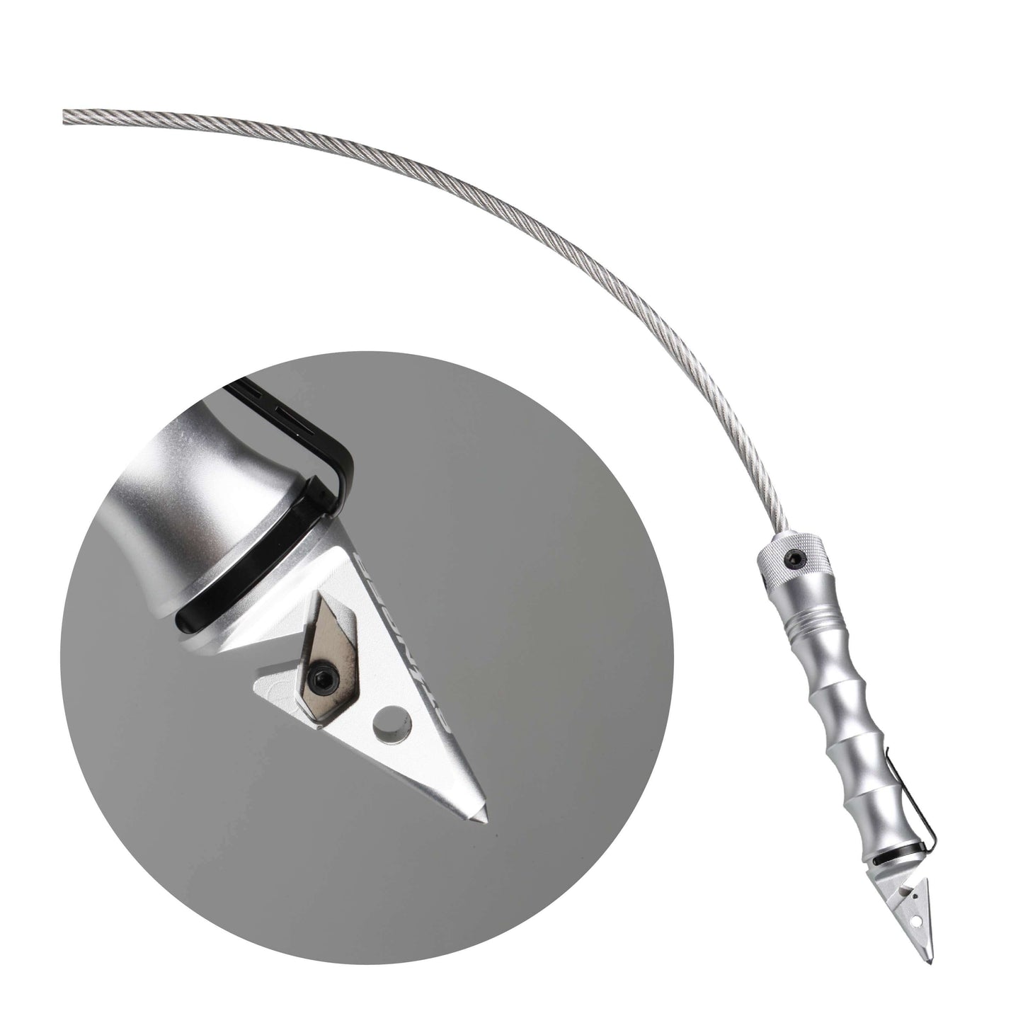 Stinger Whip Car Emergency Tool with Seat Belt Cutter and Window Breaker (Elite Edition, Platinum)