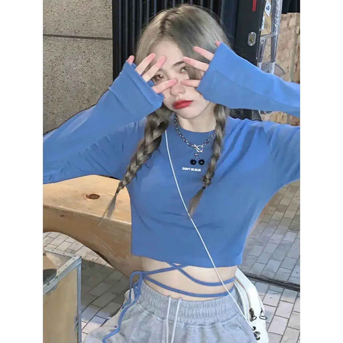 Sexy Crop Long Sleeve T-Shirt
