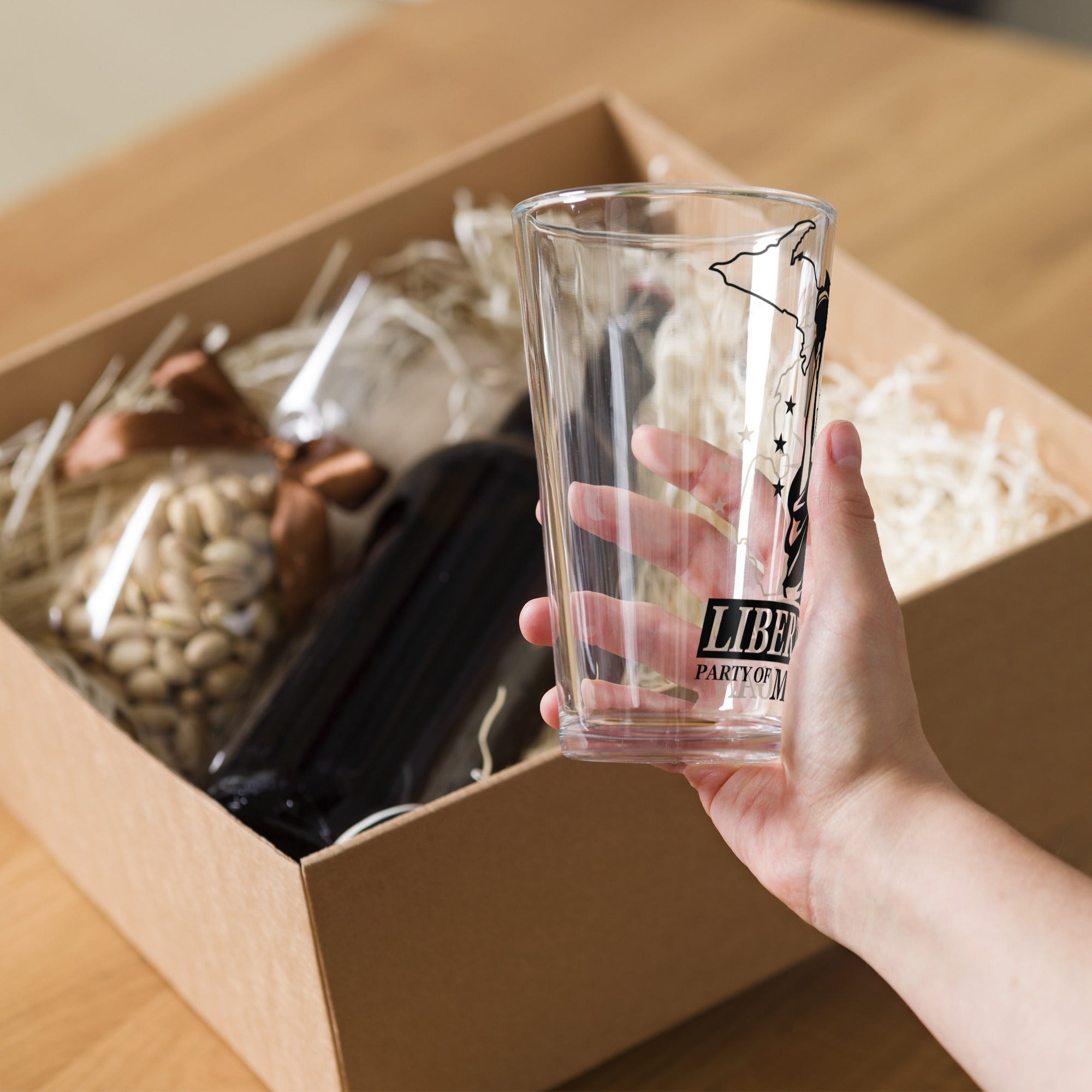 Libertarian Party of Michigan Shaker pint glass