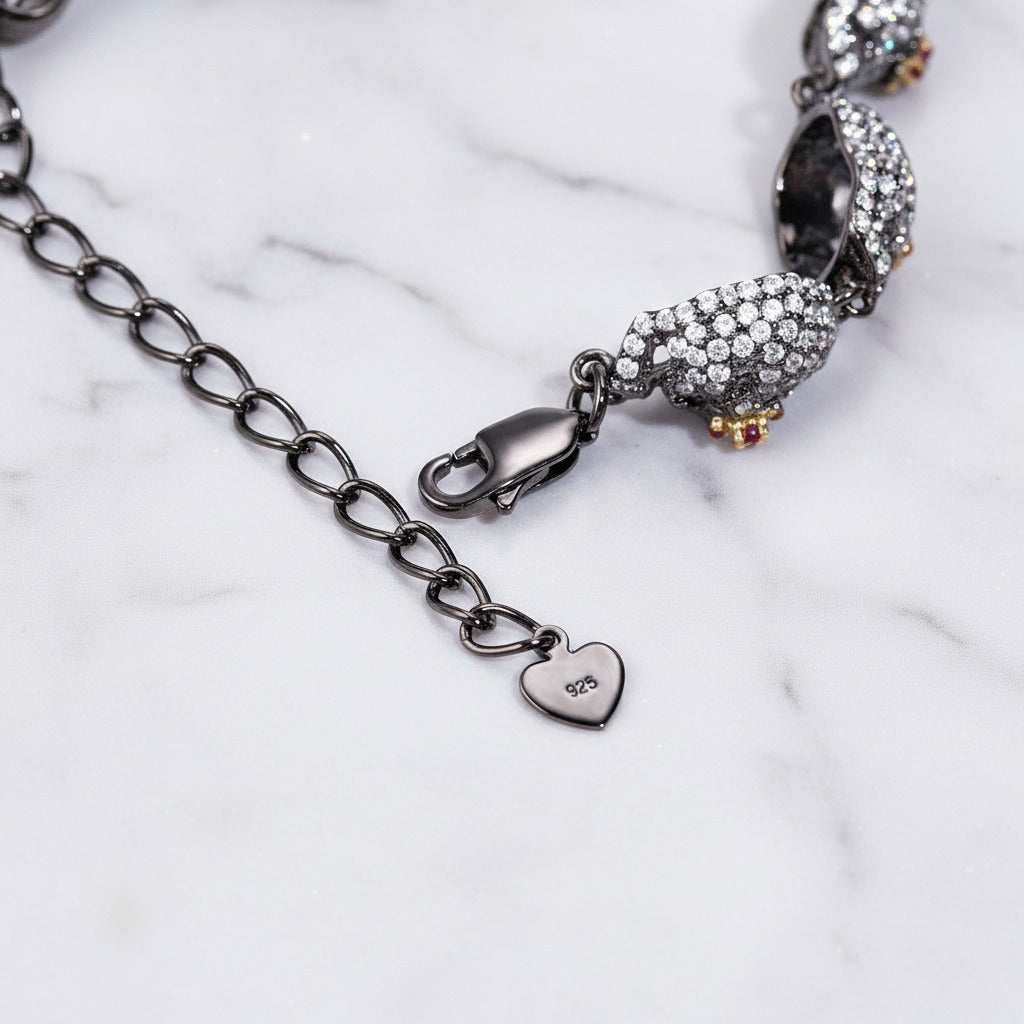 Shiny Gothic Skull Bracelet