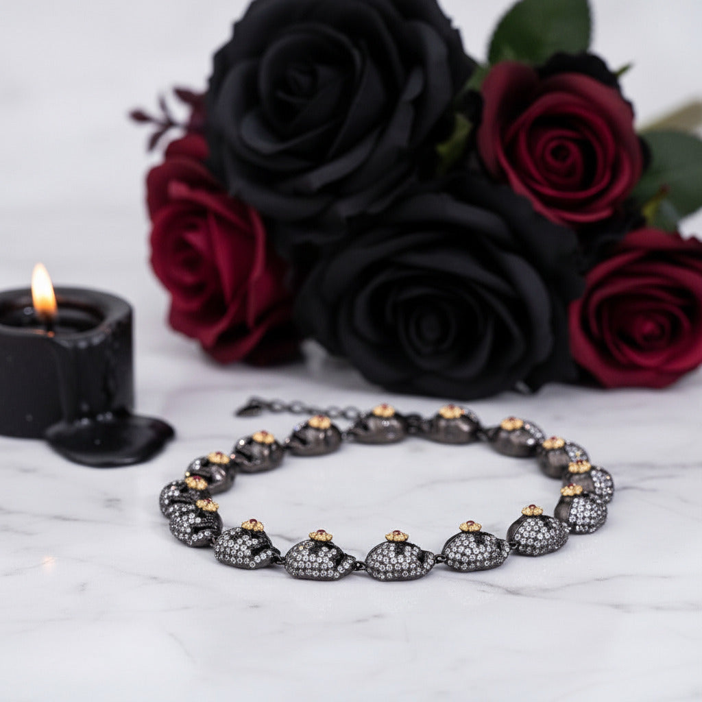 Shiny Gothic Skull Bracelet