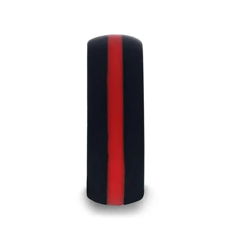 ZARIA Matte Black Men's Silicone Ring ring With Vibrant Red Colored Inlay - 8mm