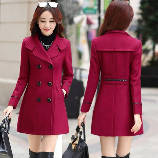 Korean Slim Wool Coats