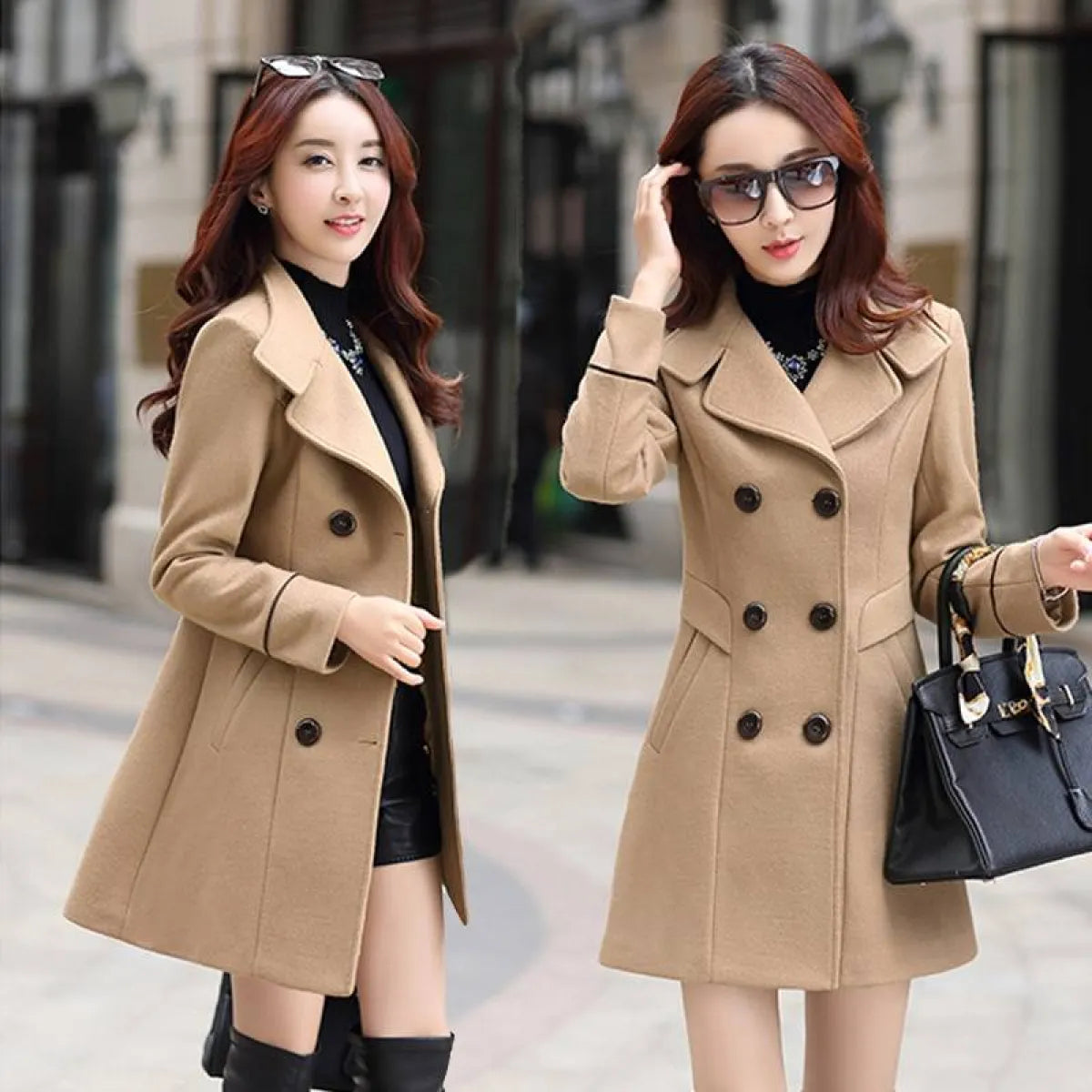 Korean Slim Wool Coats