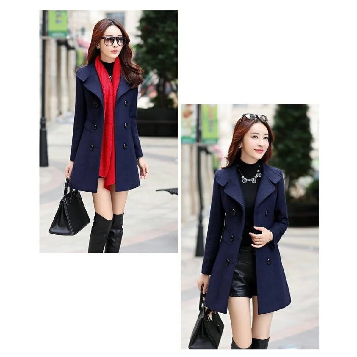Korean Slim Wool Coats