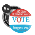 100 Years of Womens Rights Buttons large 2.2'' (5-pack)