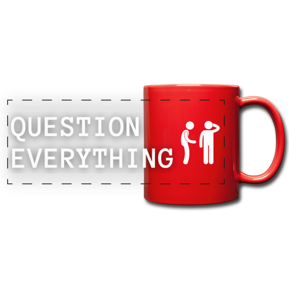Question Everything Full Color Panoramic Mug
