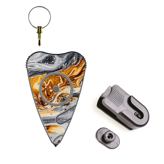 Stinger Stay Away Personal Safety Alarm Keychain Emergency Tool: Siren Alarm, Seat Belt Cutter, Glass Breaker (Black Marble)