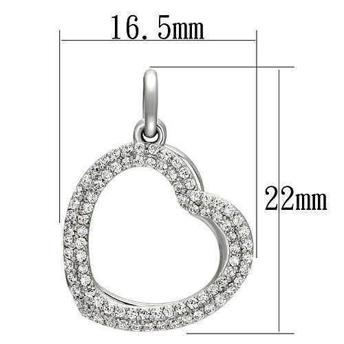 VacationGrabs Sterling Silver Double Heart Pendant