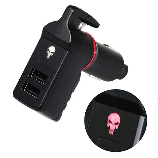 Stinger USB Car Charger Emergency Tool, Seatbelt Cutter, Spring-Loaded Car Window Breaker (Red Punisher)