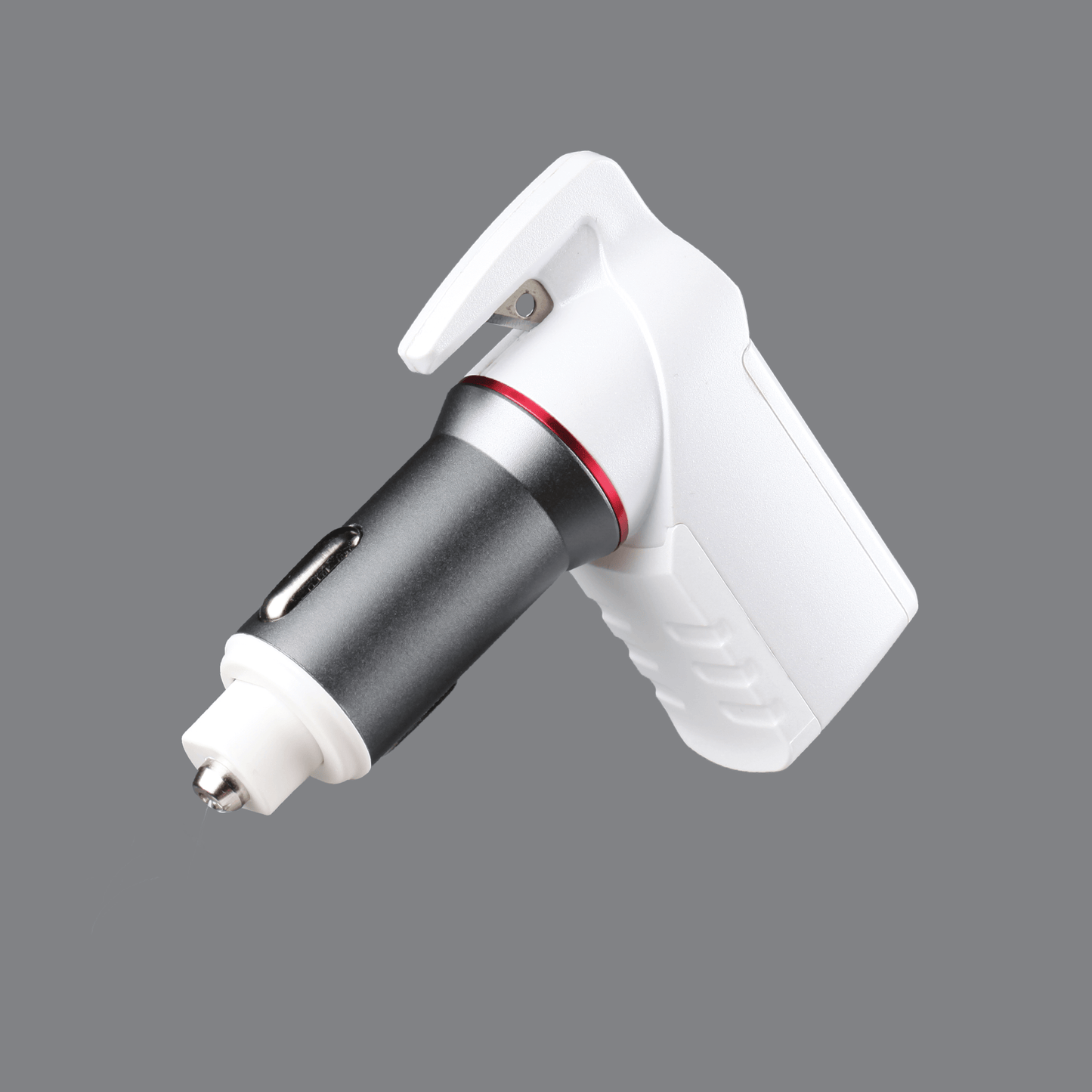 Stinger USB Car Charger Emergency Tool, Seatbelt Cutter, Spring-Loaded Car Window Breaker (White)