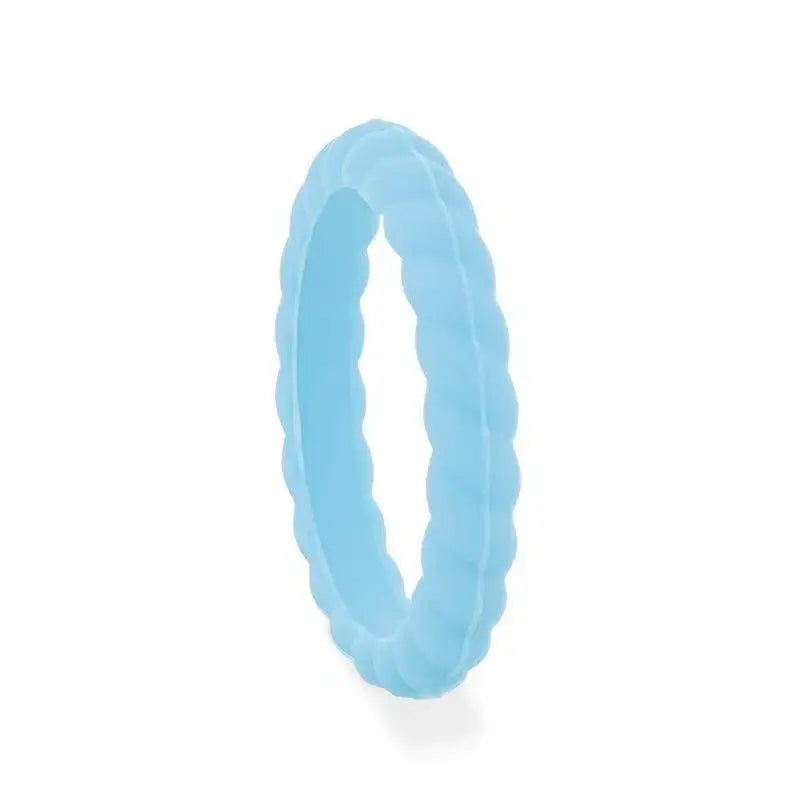 CLEO Stackable Twist Silicone Ring for Women Light blue Comfort Fit Hypoallergenic Thorsten - 2mm