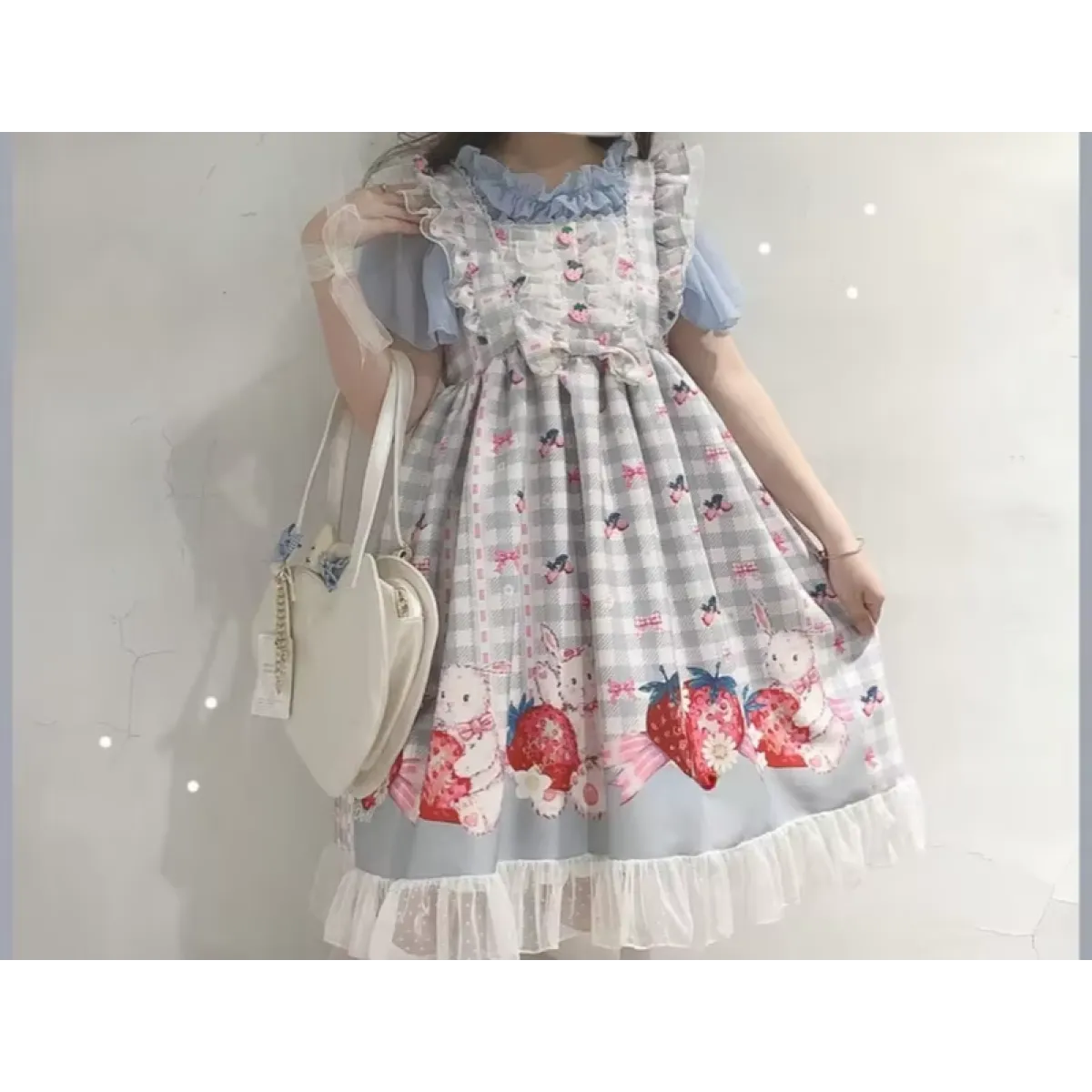 Strawberry Bunny Lolita JSK Dress – Harajuku Cosplay Style
