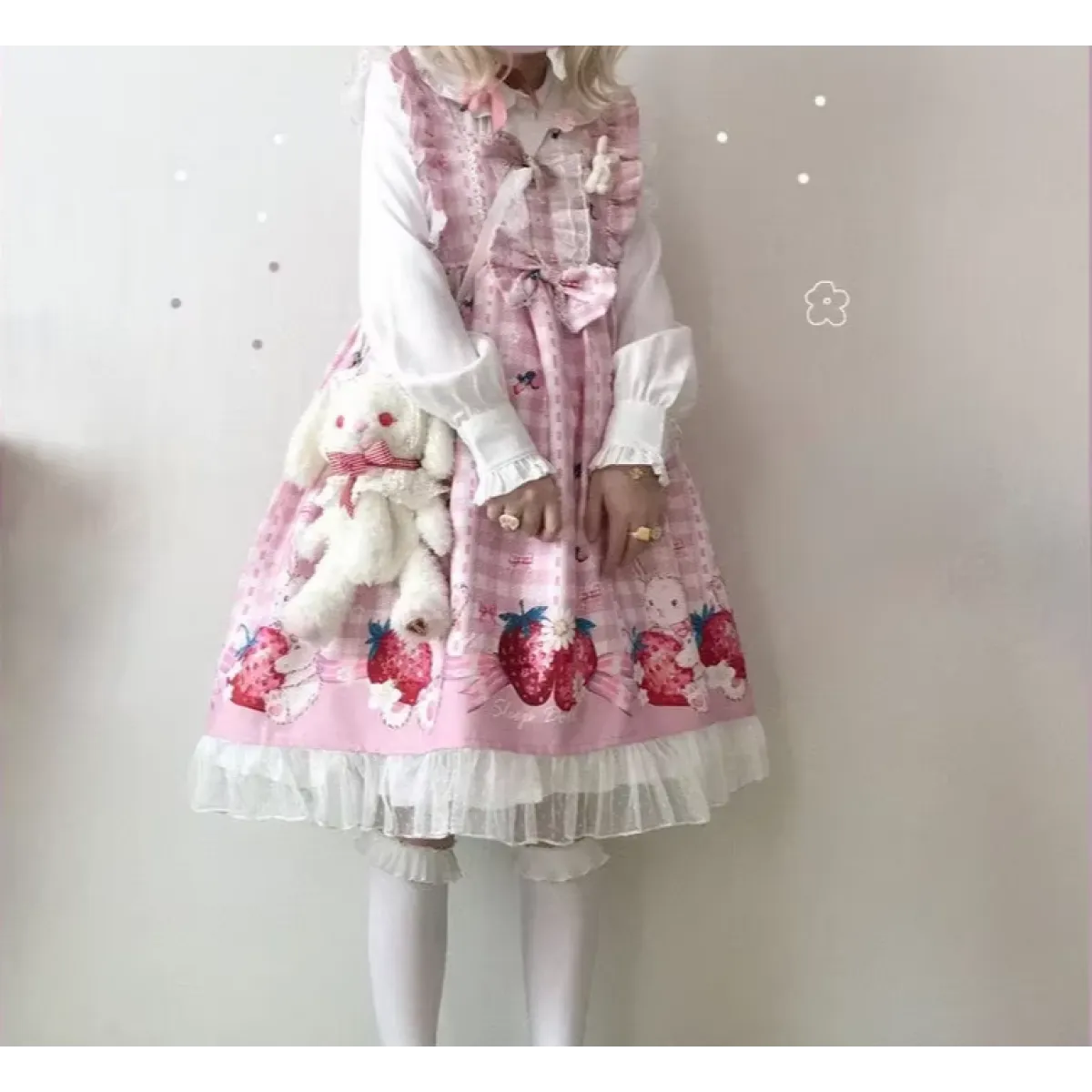 Strawberry Bunny Lolita JSK Dress – Harajuku Cosplay Style