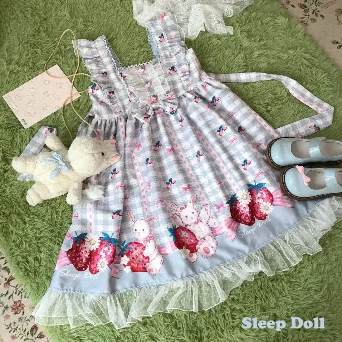 Strawberry Bunny Lolita JSK Dress – Harajuku Cosplay Style
