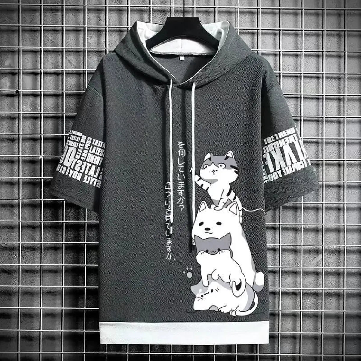 Men's Summer Cartoon Hoodie - Harajuku Short Sleeve