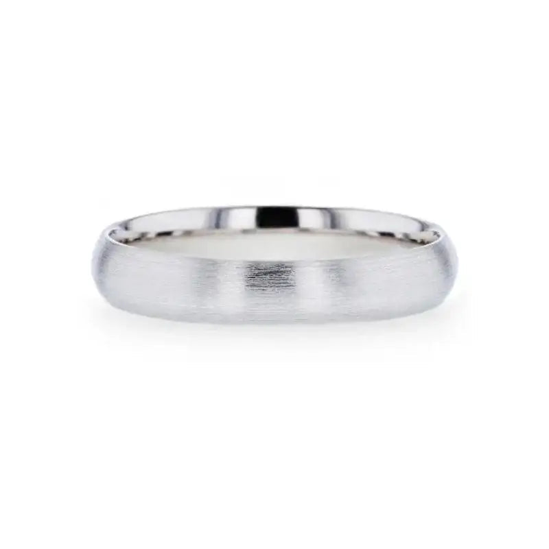 EMPRESA Silver Brushed Finish Domed Women's Wedding Band - 4mm