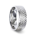 SYLVIANIA Silver Hammered Finish Flat Style Women's Wedding Band - 4mm