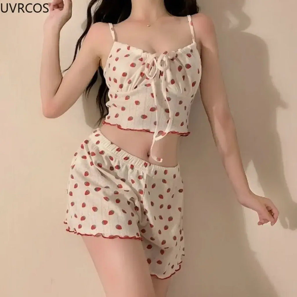 Sweet Lolita Strawberry Pajamas Set