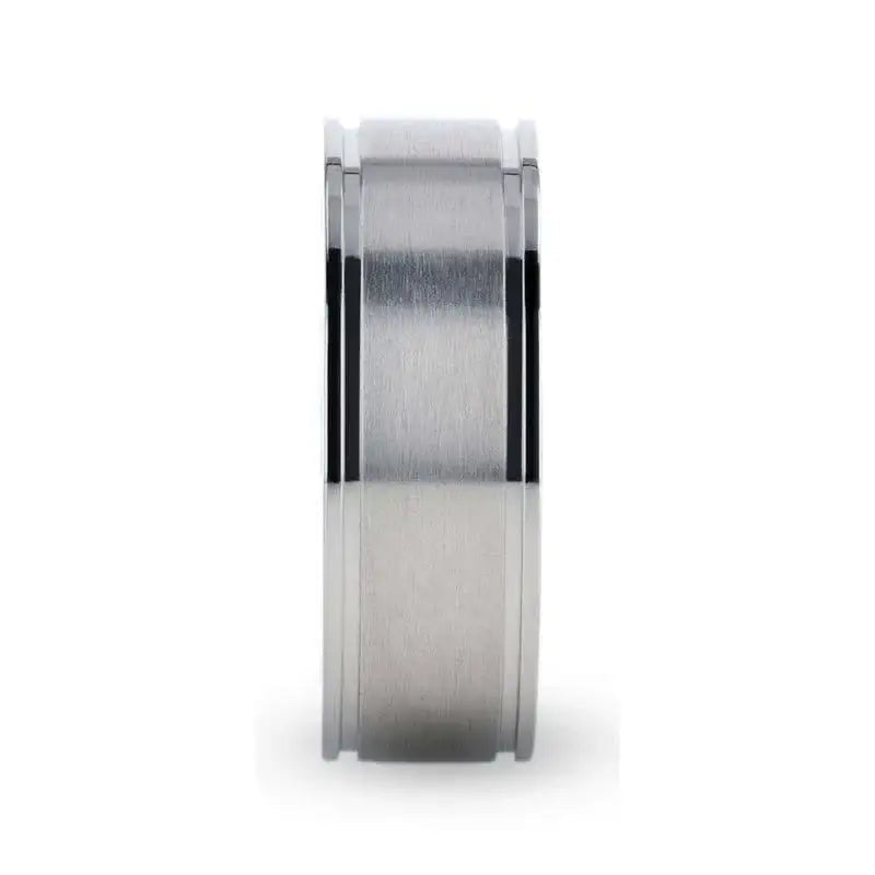 FAIRFIELD Flat Satin Finish Titanium Ring - 8mm