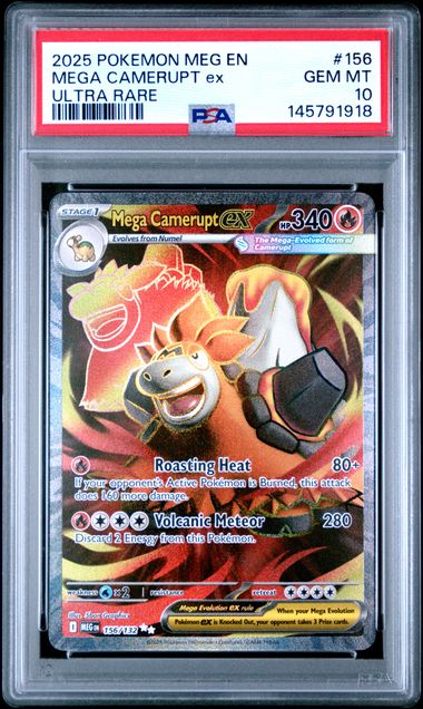 2025 POKEMON MEG EN-MEGA EVOLUTION #156 MEGA CAMERUPT ex ULTRA RARE PS –  MWBW Apparel and More
